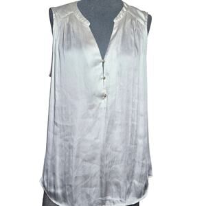 H&M Cream Satin Sleeveless Blouse Size Large